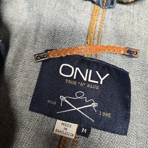 ONLY Women’s Denim Hooded Jacket Medium Wash Casual Utility Style M - Picture 8 of 10